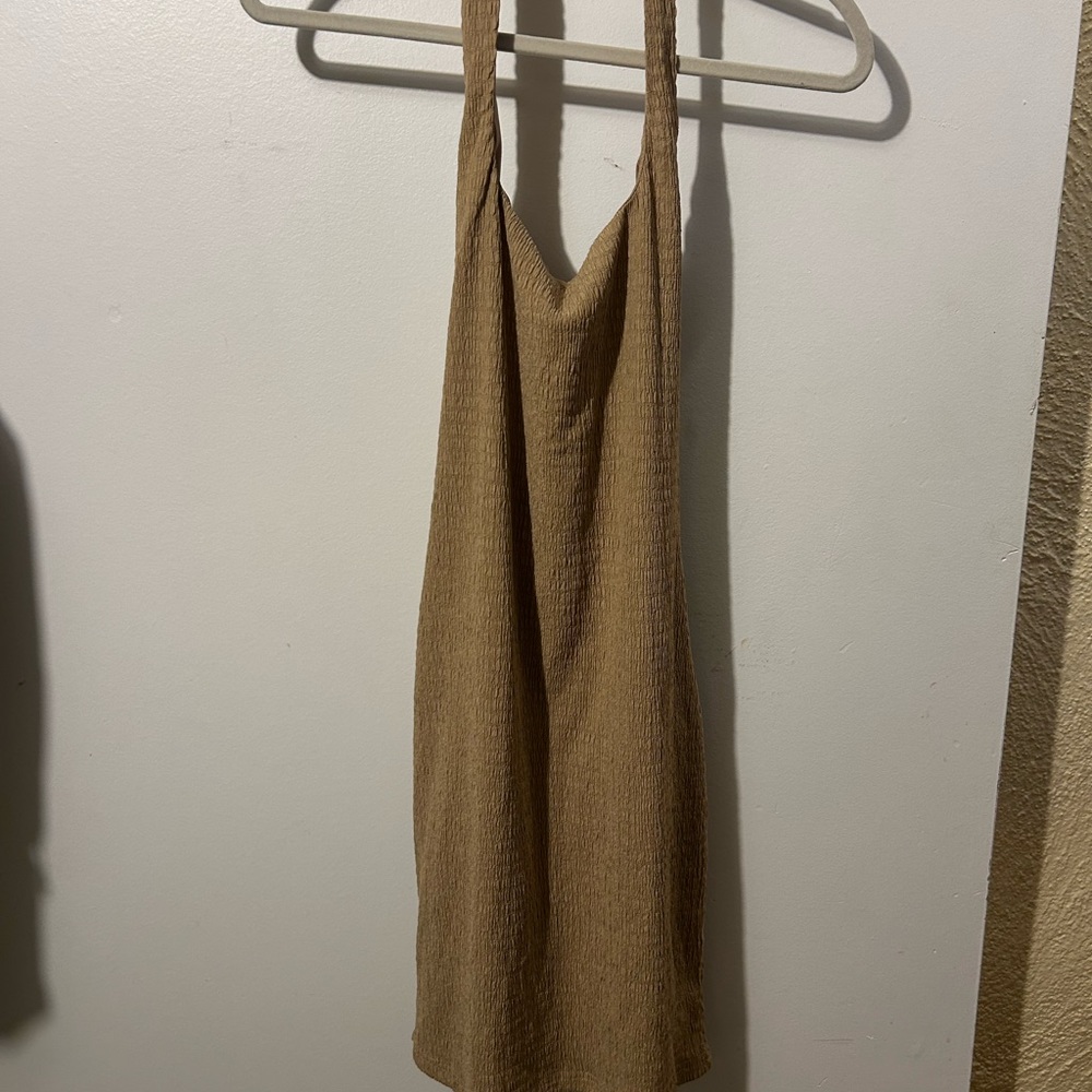 SHEIN Tan Backless Dress